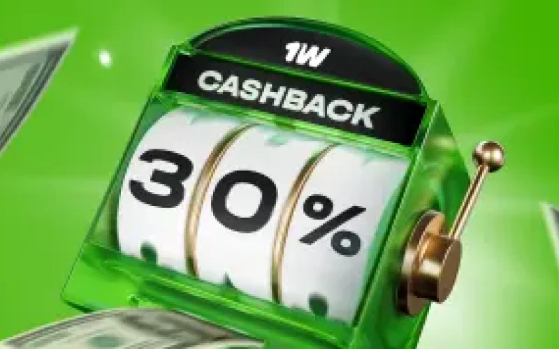 Get cashback from bets at the 1win online casino.