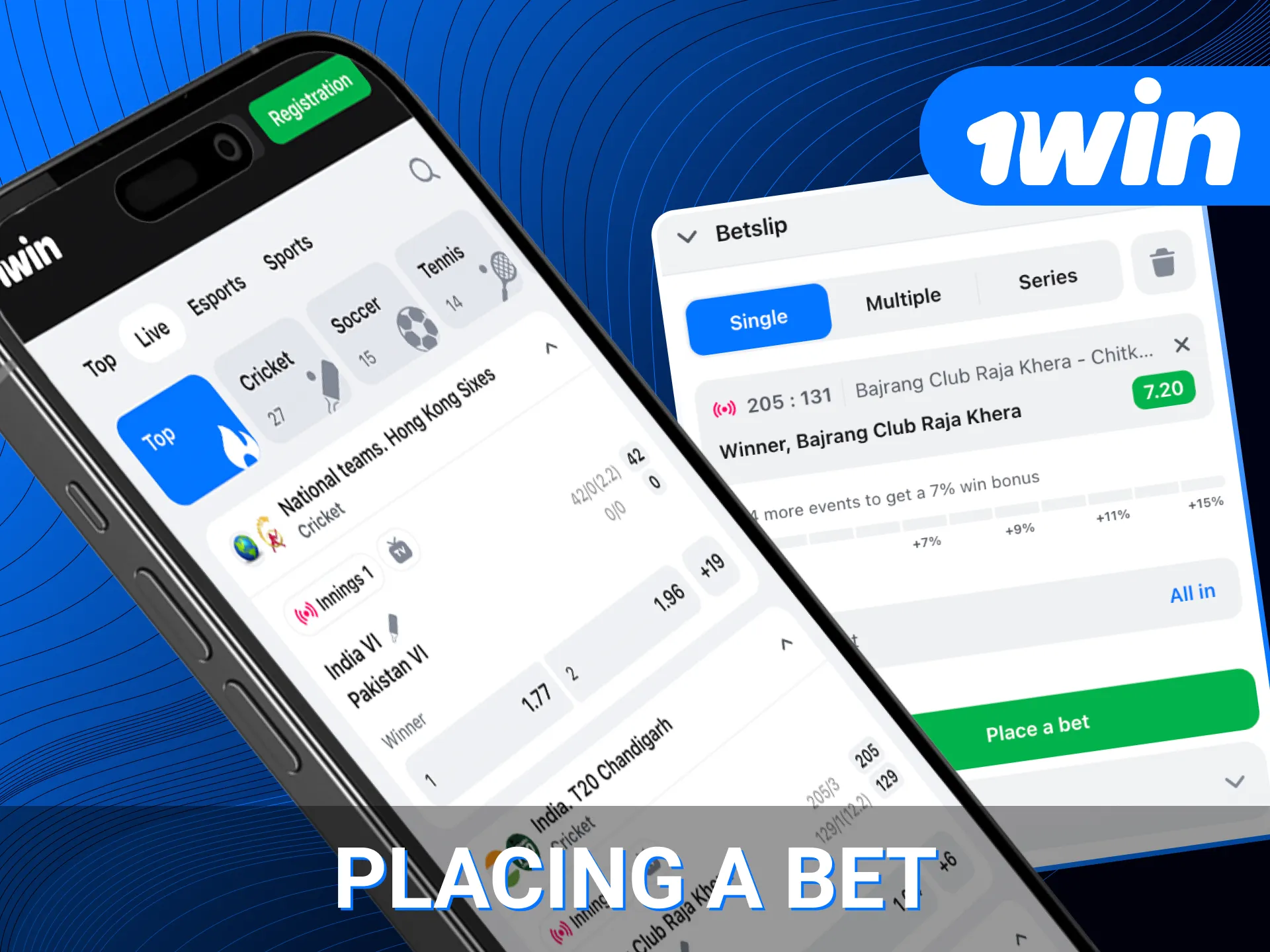 Place your sports bets in the 1win online casino app right now.