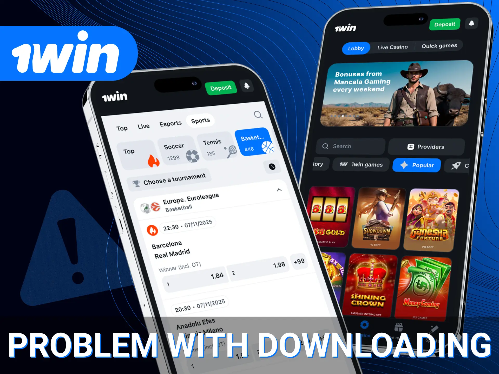 Why can't I install the 1win online casino app.
