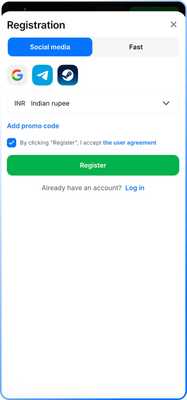 1win online casino offers a variety of registration methods.