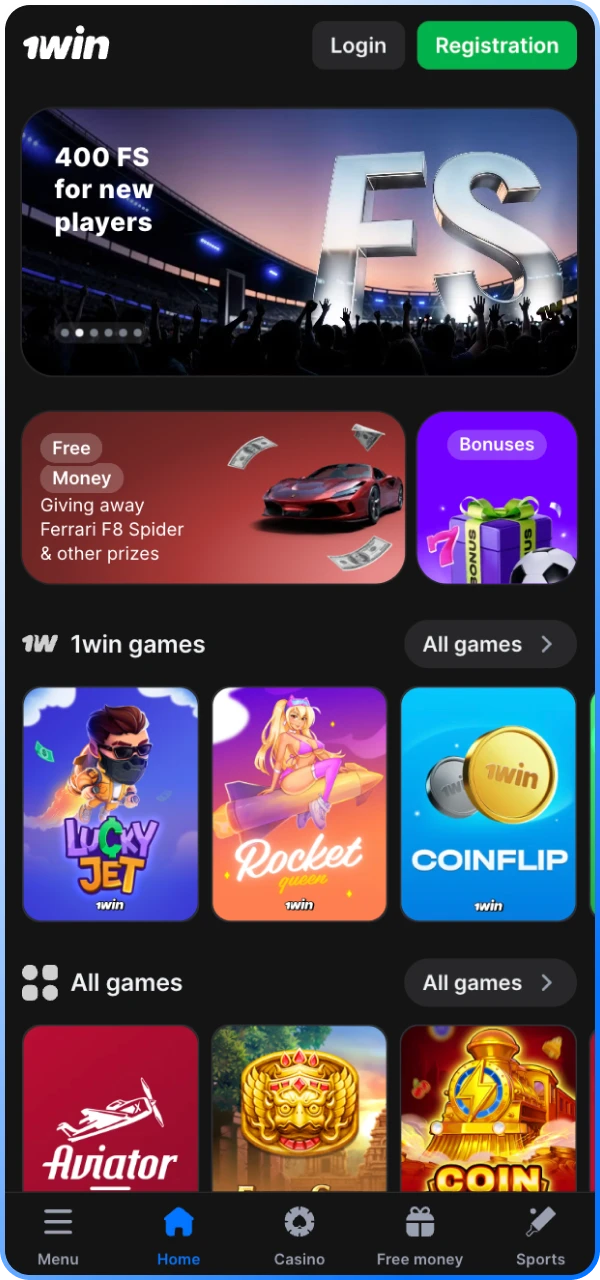 Come play at 1win online casino and win.