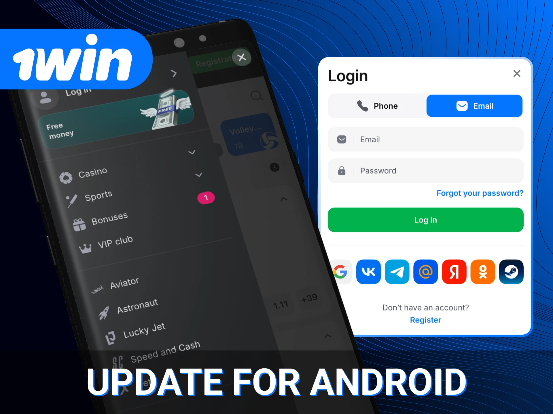 Find out how to update the 1win online casino app on your Android phone.