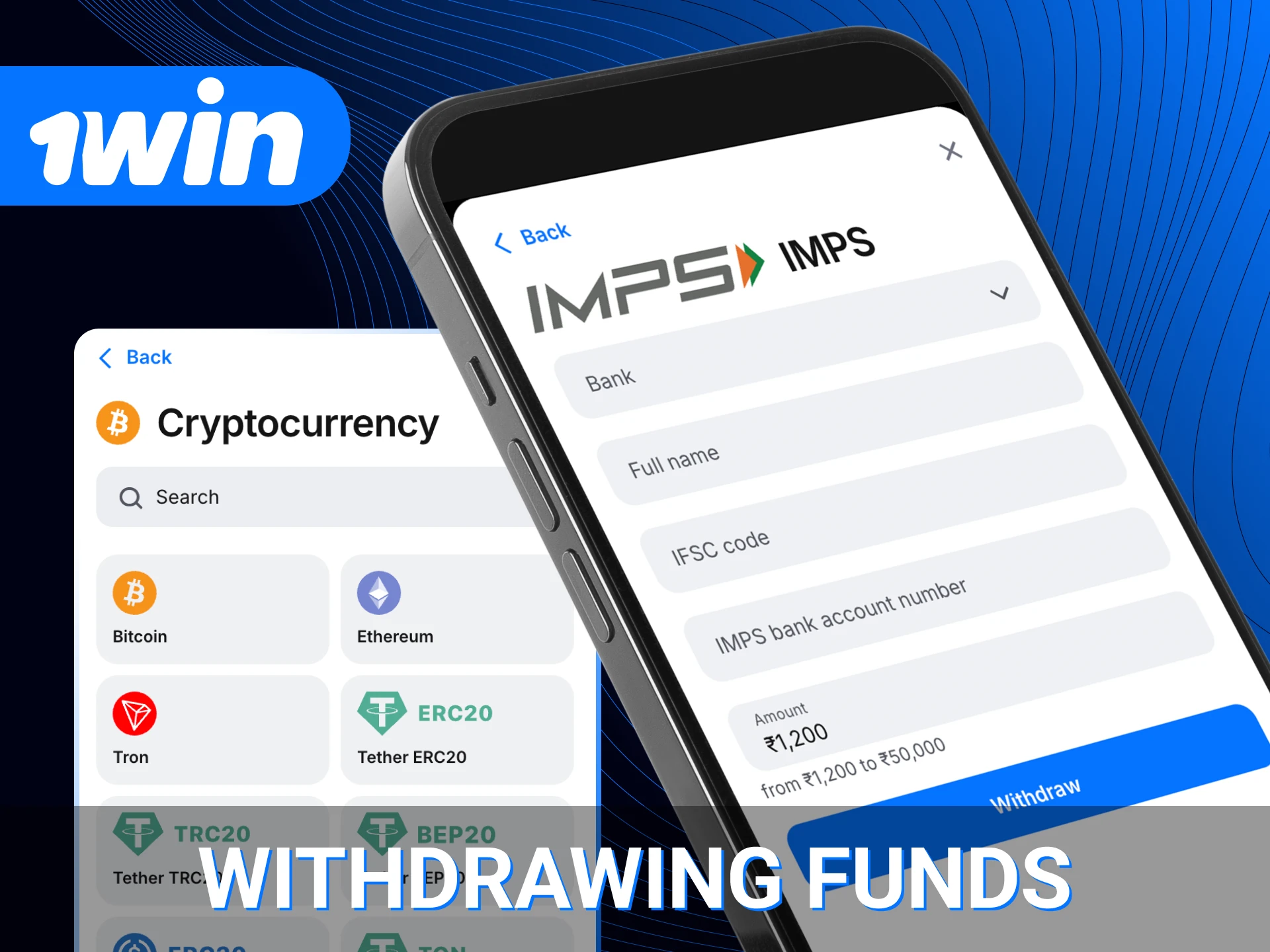 Withdraw your cryptocurrency winnings at 1win online casino.