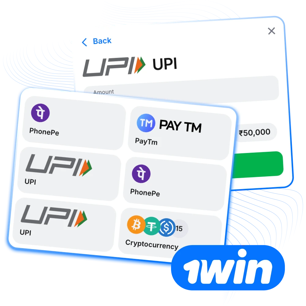 Choose a convenient deposit method at 1win online casino.