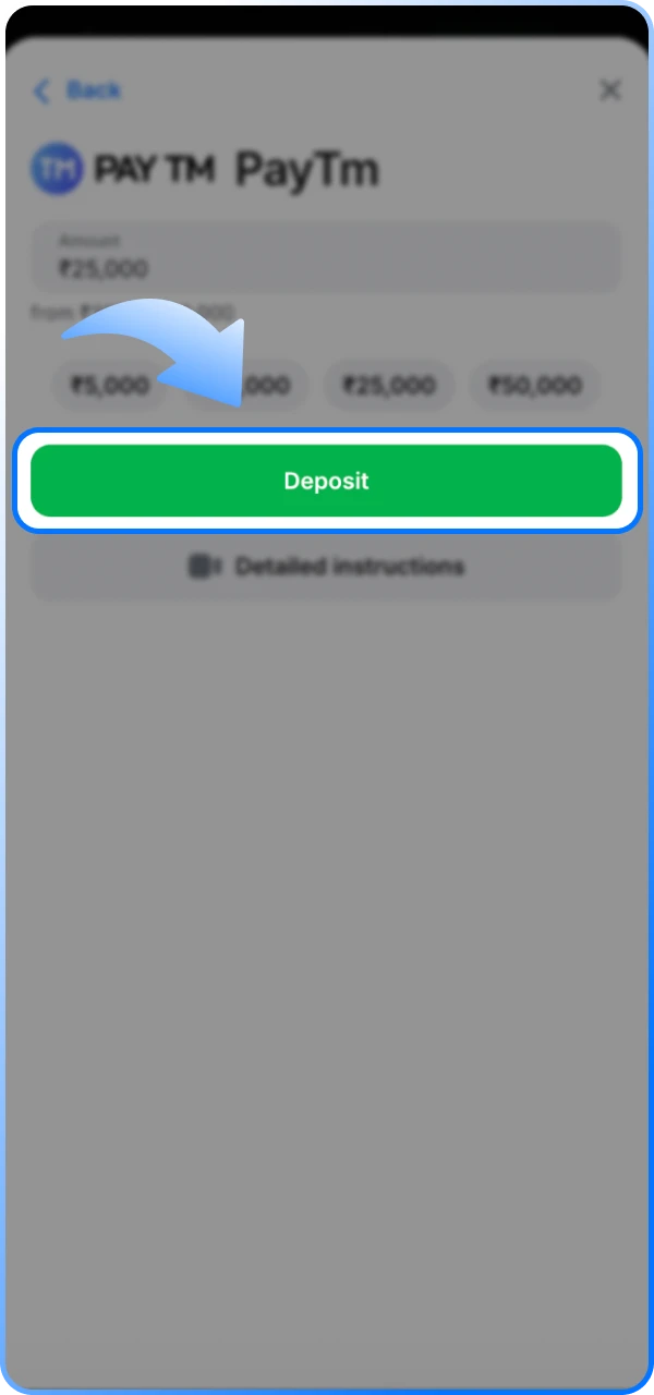 Complete your deposit at 1win online casino and wait for your funds to be credited.