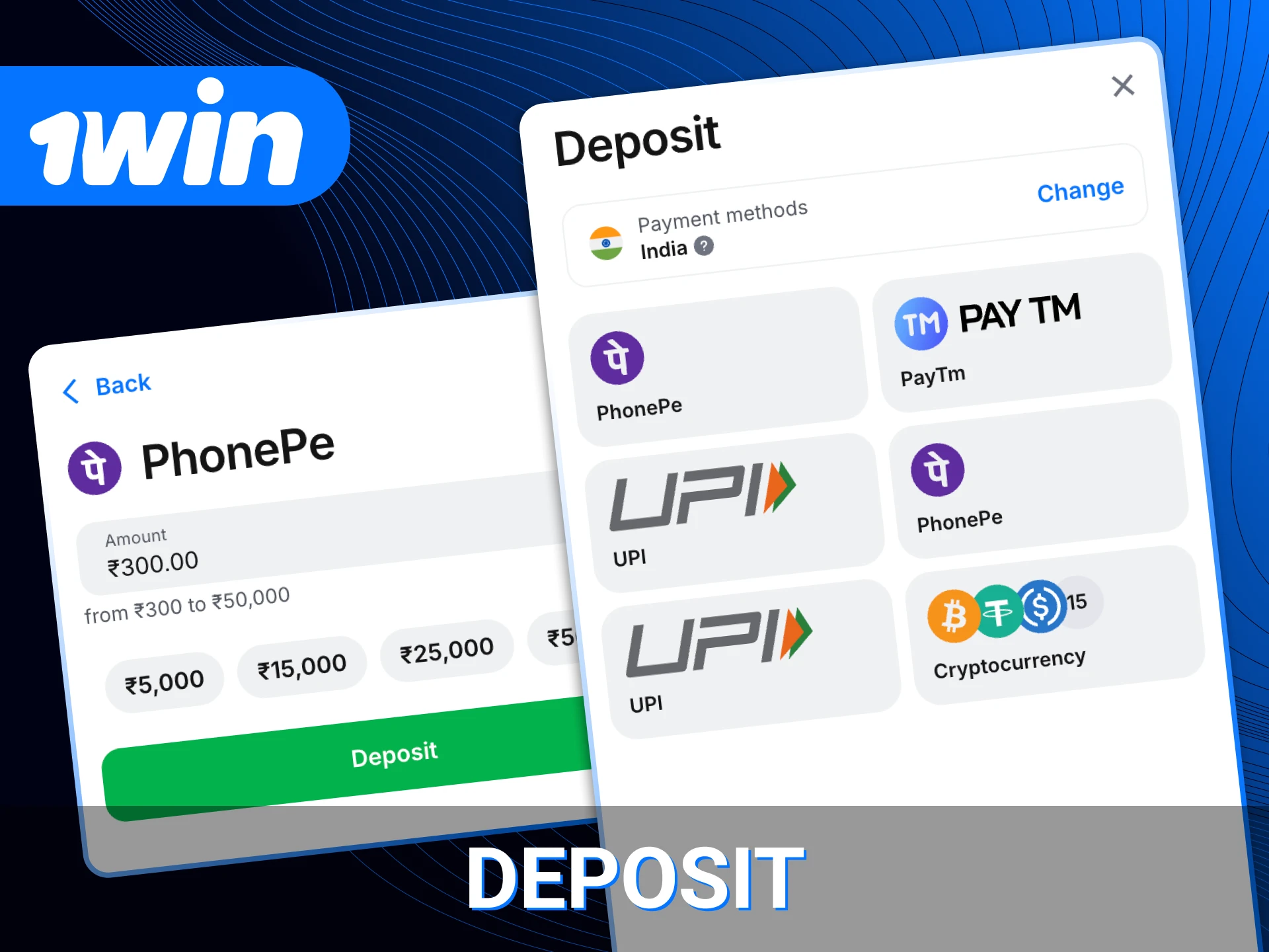 We've prepared instructions for you on how to make a deposit at the 1win online casino.