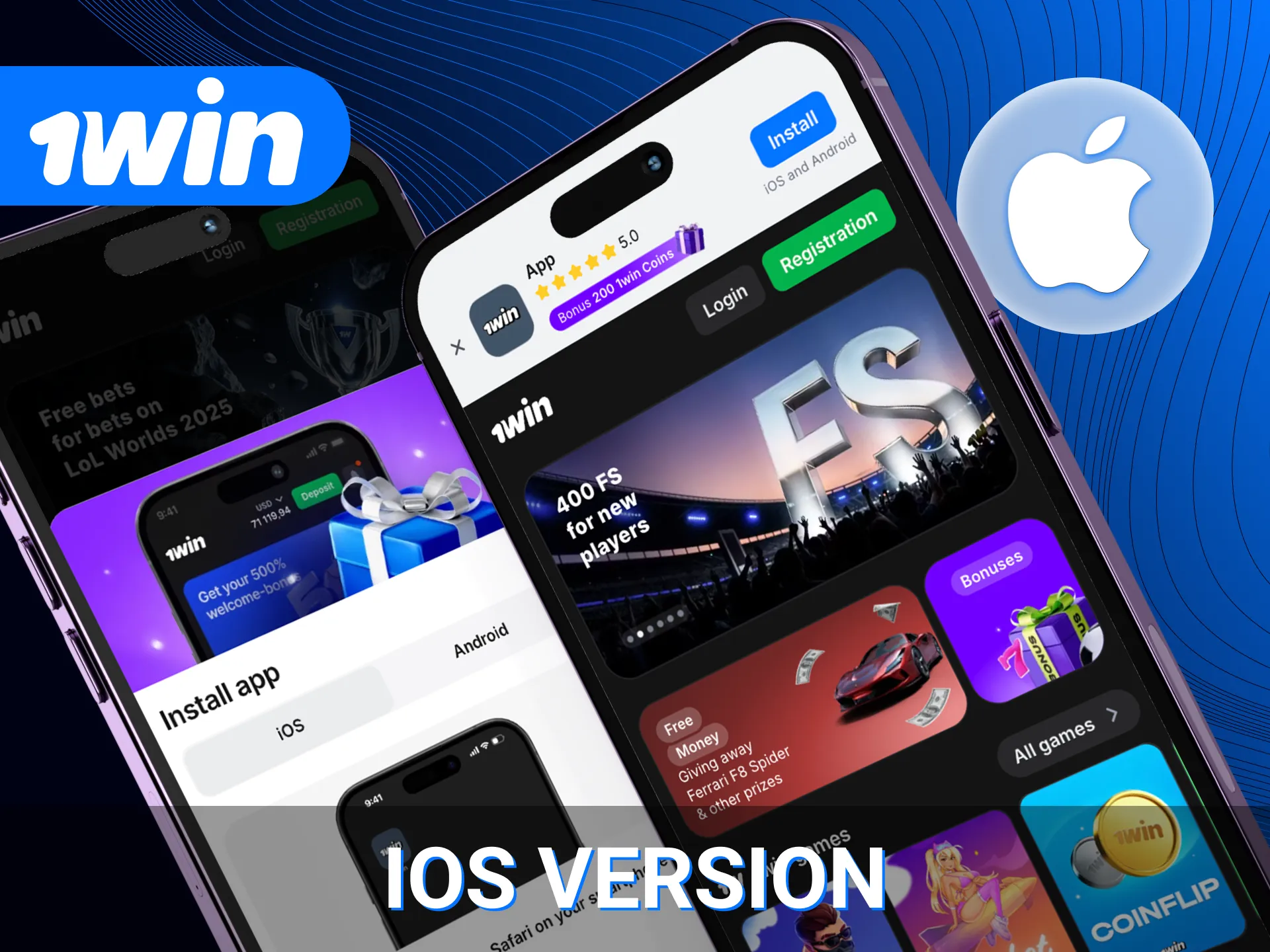 Play 1win online casino with the iOS app on your phone.