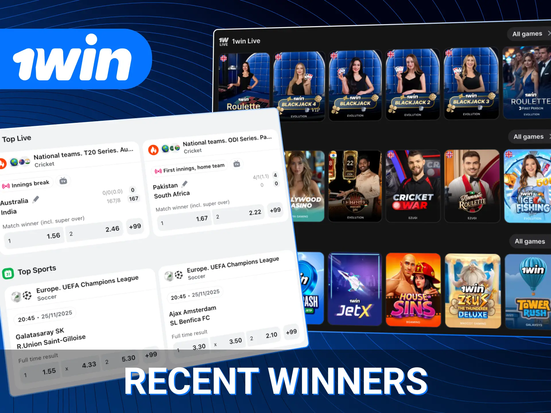 See who won at 1win online casino.