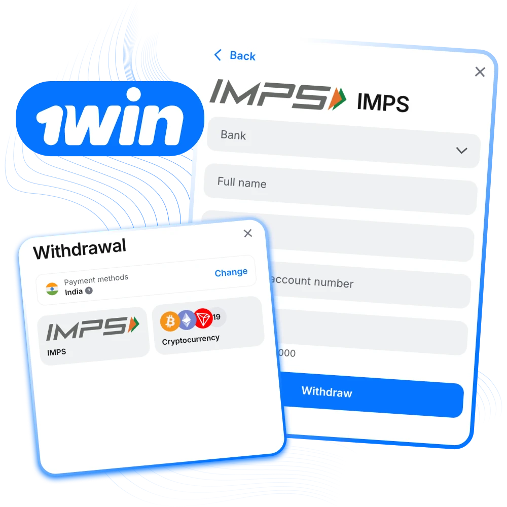 Withdraw money via UPI at 1win online casino.