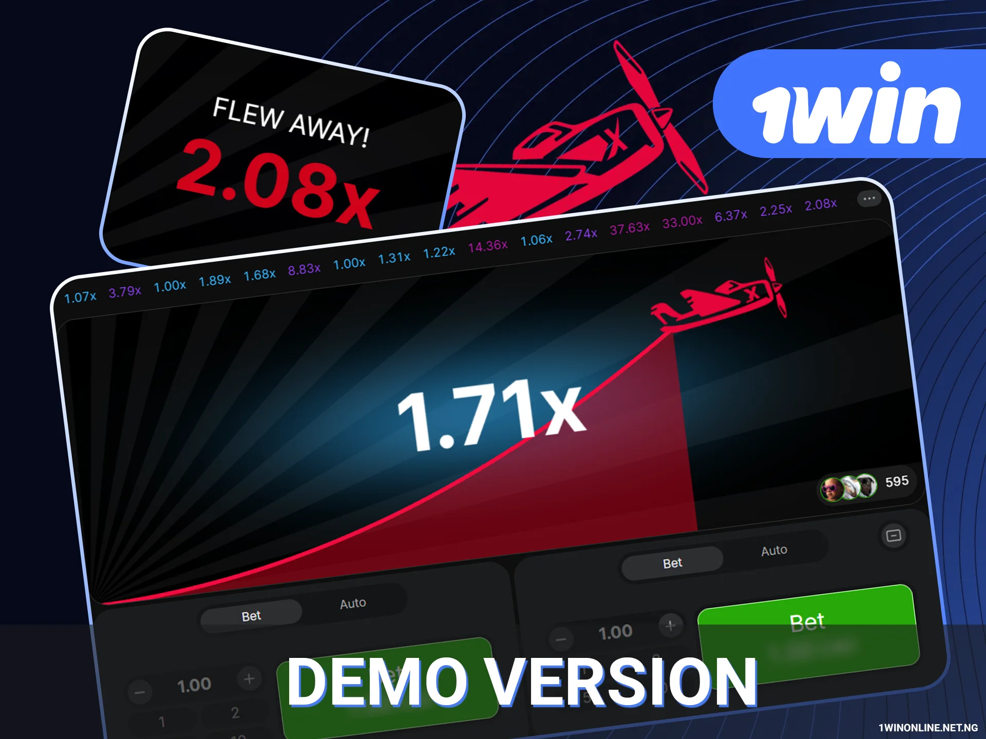 Try Aviator demo on 1win website.