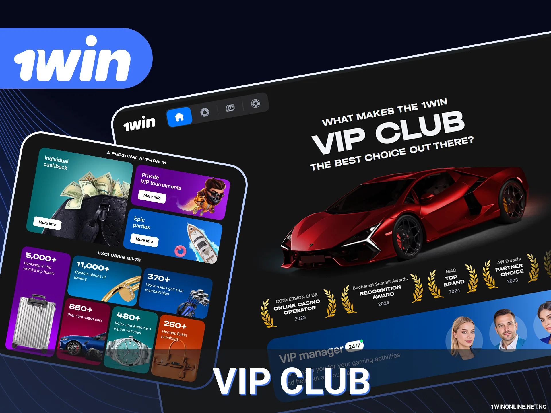Exclusive rewards in 1win VIP Club.