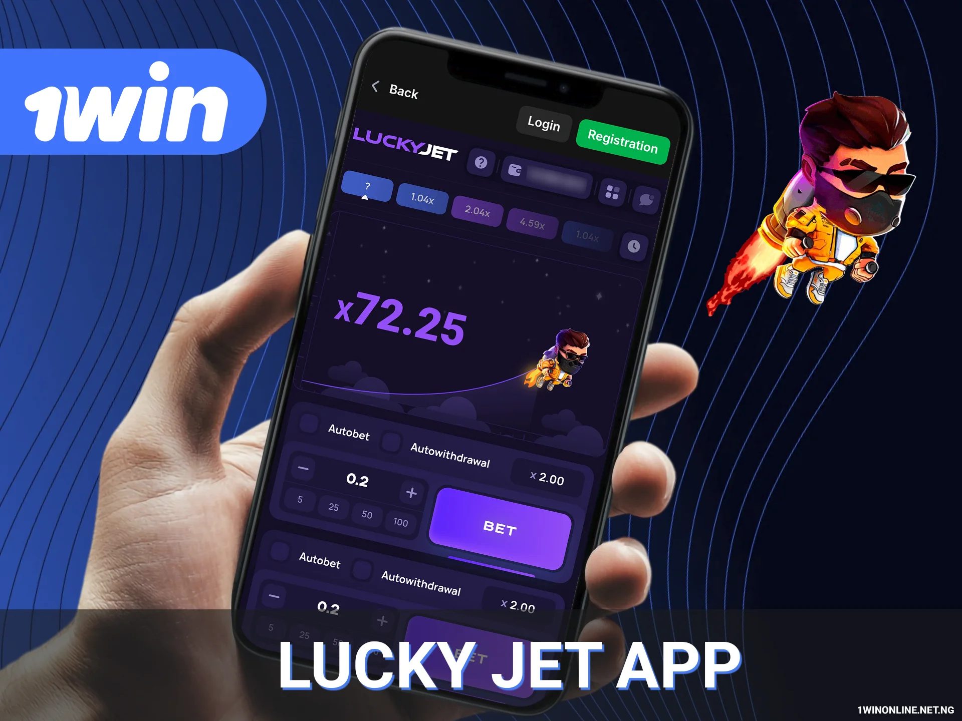 Get Lucky Jet app from 1win site.