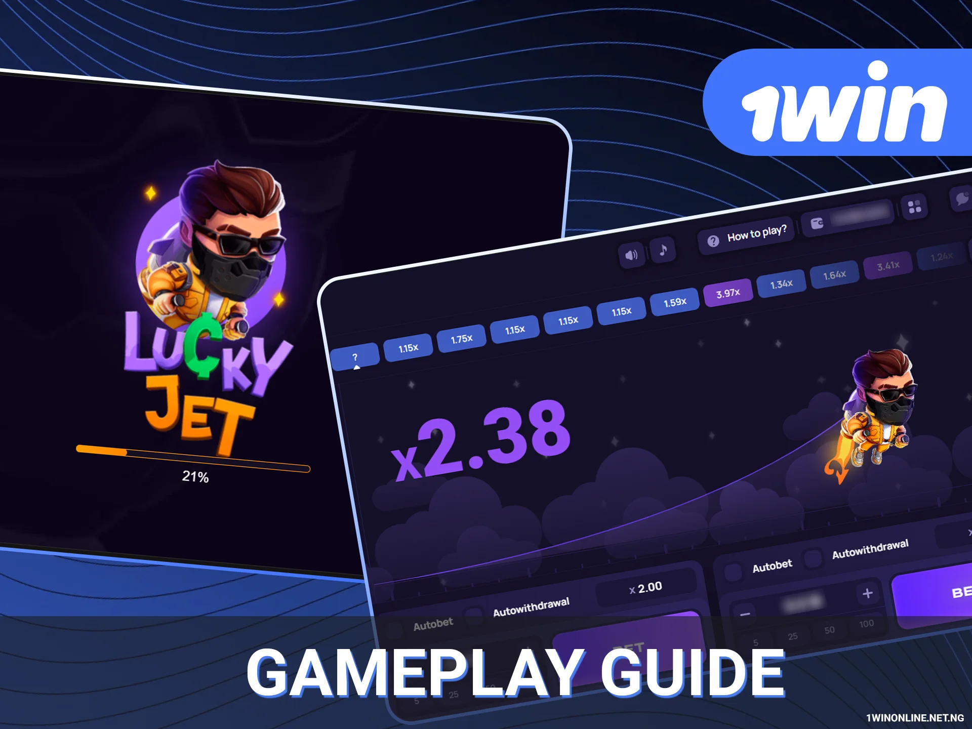 Read Lucky Jet guide on 1win website.