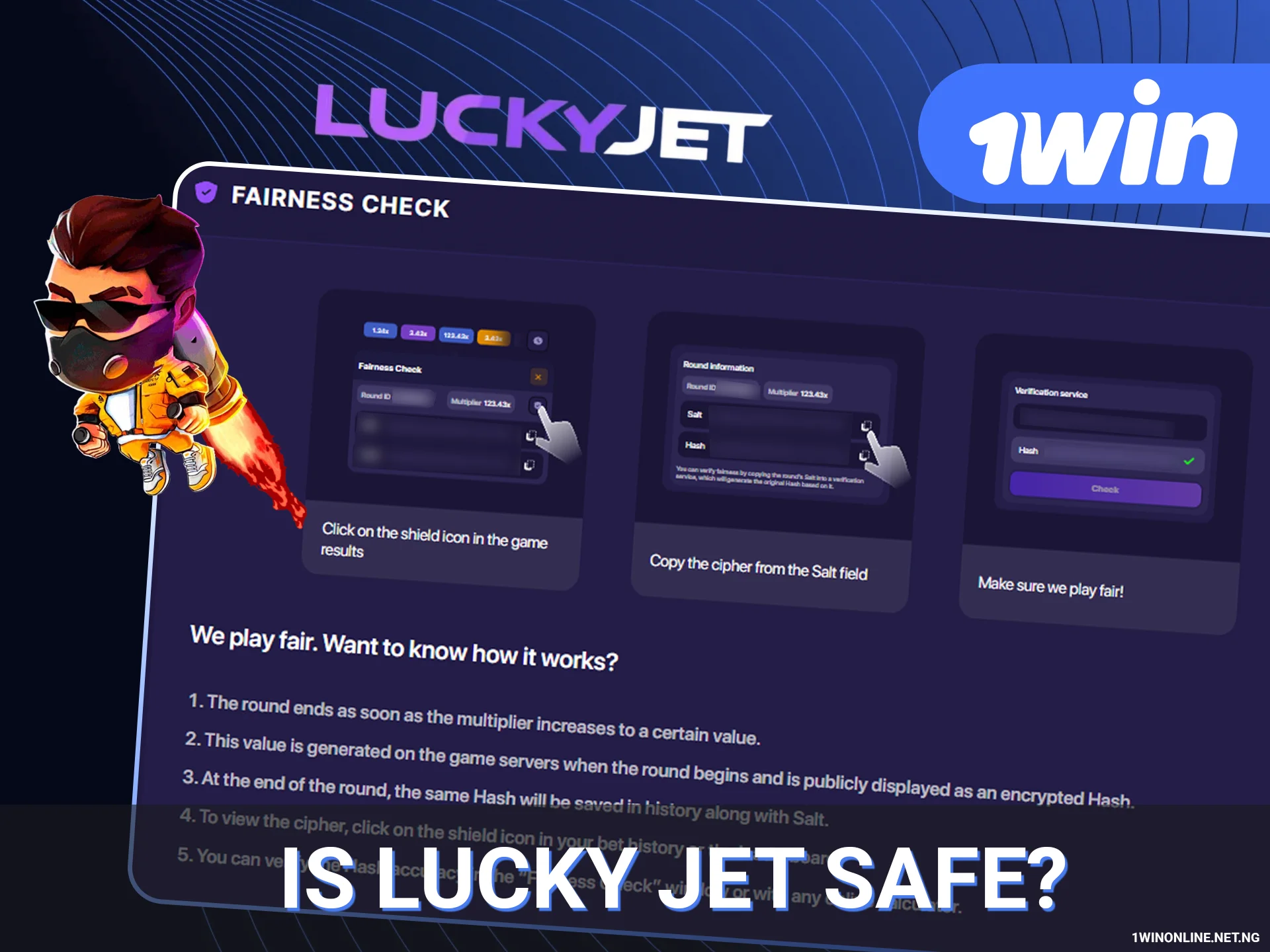 Secure Lucky Jet play on 1win website.