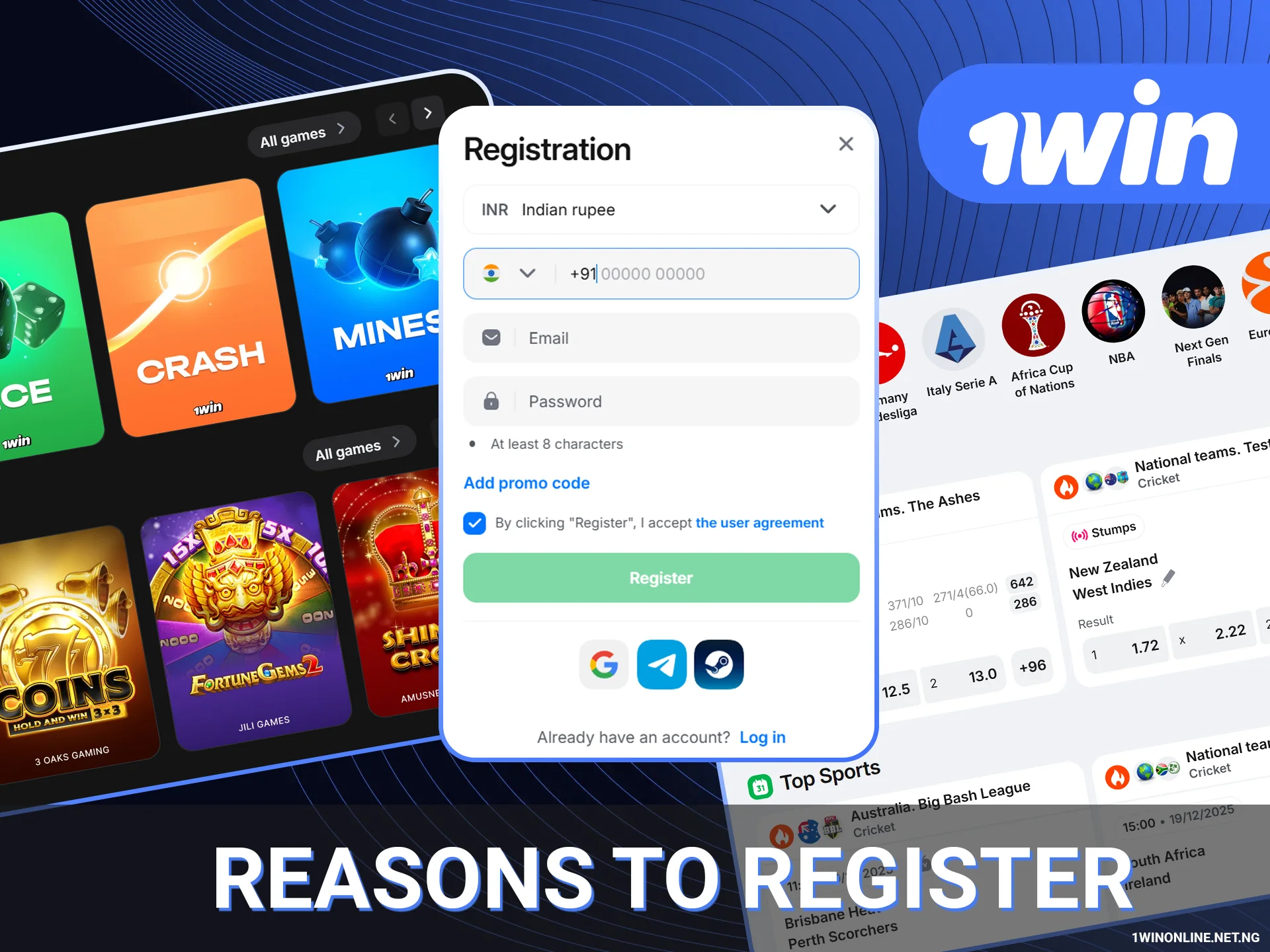 Benefits of joining 1win India today.