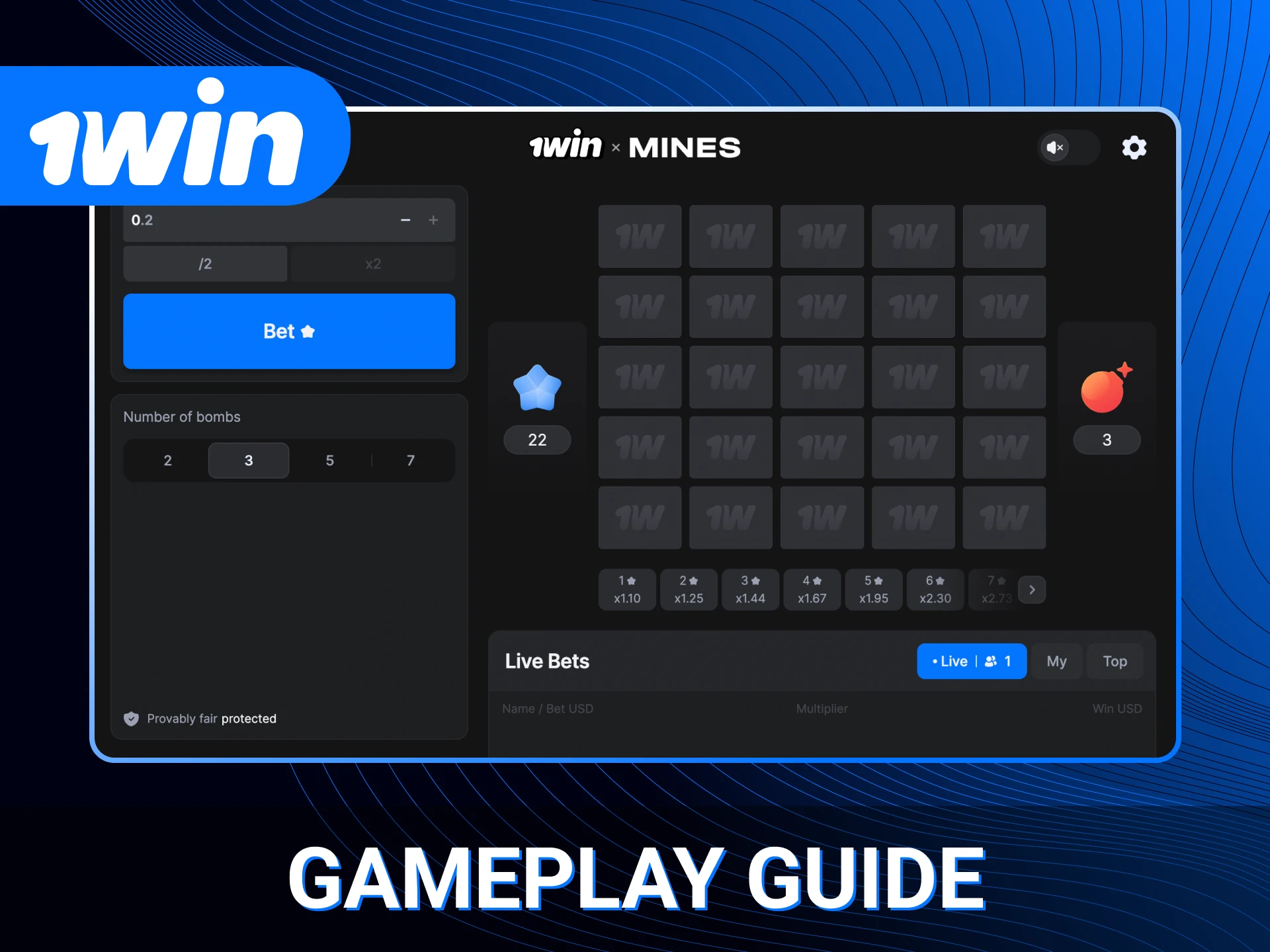 Learn the essential details and features of the 1win Mines game.