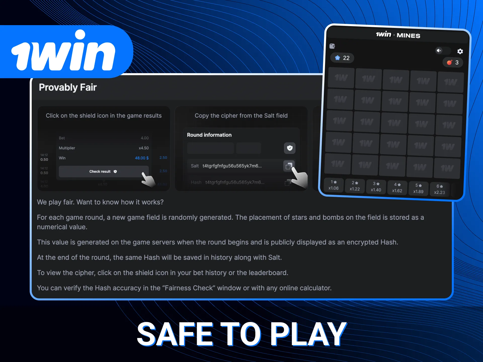 Play 1win Mines securely on this reliable and licensed gambling platform.